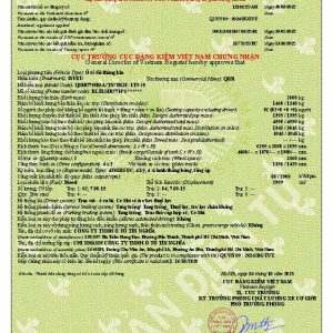 Giấy chứng nhận đăng kiểm xe tải Isuzu QMR77HE5A thùng kín tải trọng 1.995 kg