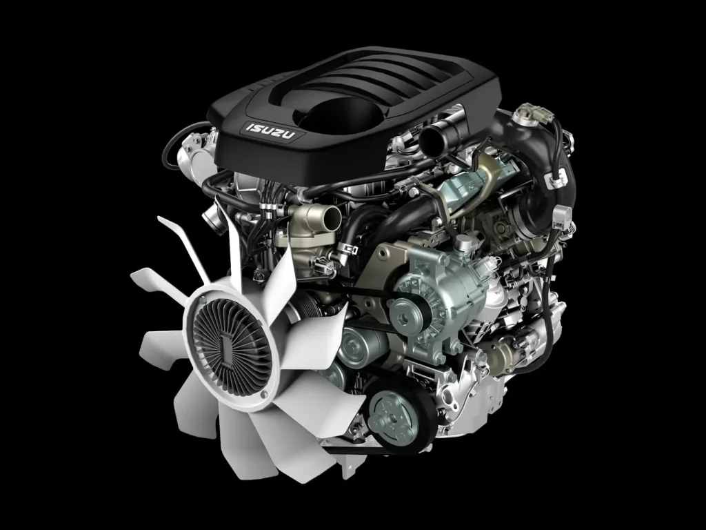 Khối động cơ Diesel Isuzu vận hành bền bỉ và tiết kiệm.